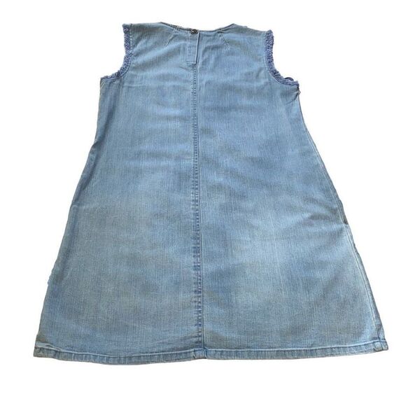 Hope&Harlow NWT Chambray Denim Dress Fringe Coastal Cowgirl Phoebe Buffay Sz 4 - Picture 4 of 11